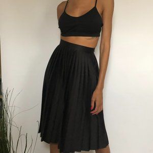Pleated Satin Skirt